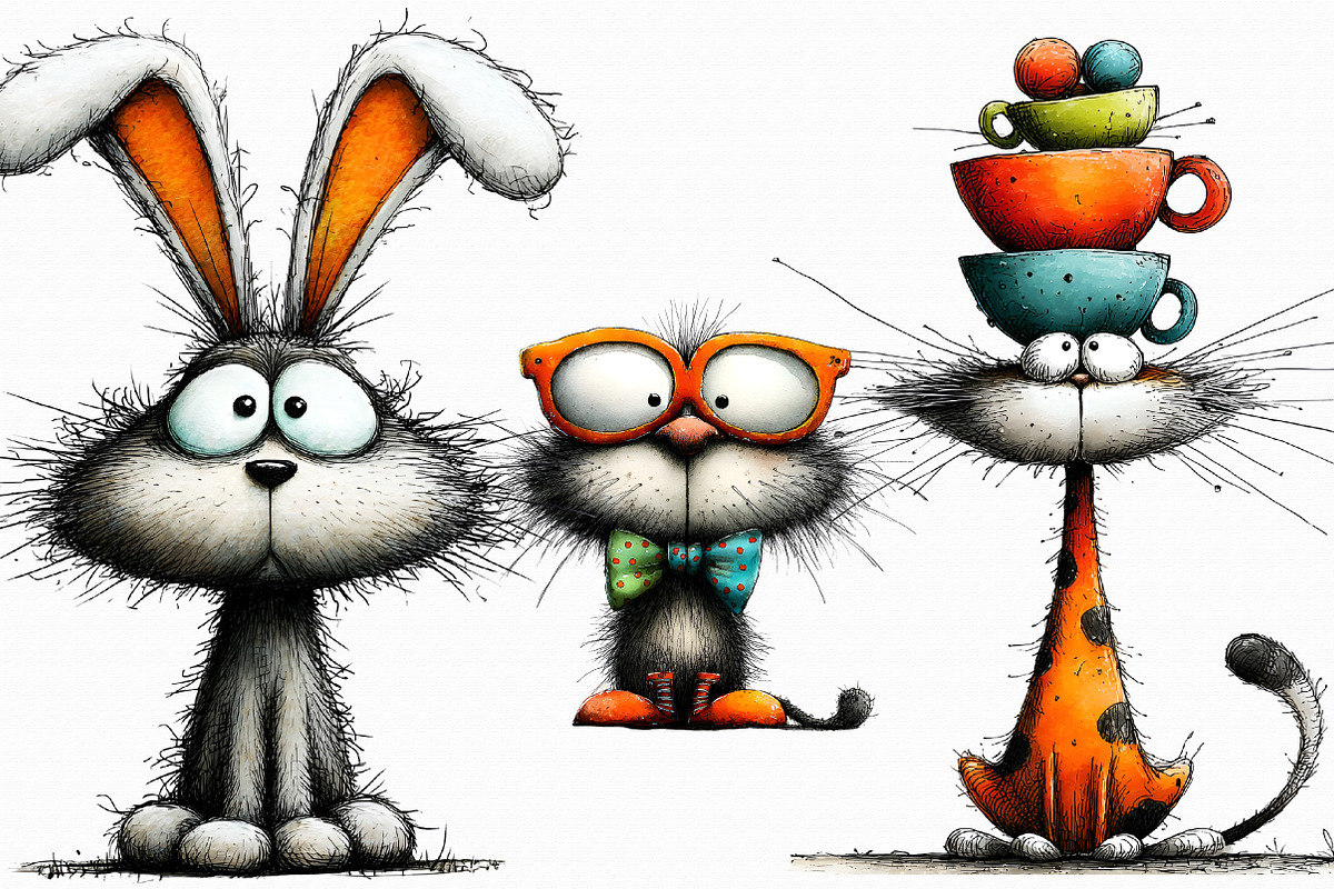 Whimsical Funny Cat Clipart, an Illustration by Libby Wishes (Photo 7 of 7)
