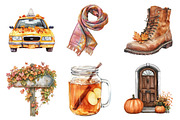 Watercolor Fall in City Clipart Bund, an Illustration by Daily.Designs (Thumbnail 2 of 5)