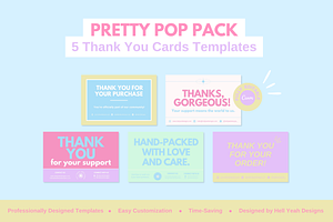 Pretty Pop Pack Cards Templates, a Card Template by Hell Yeah Designs