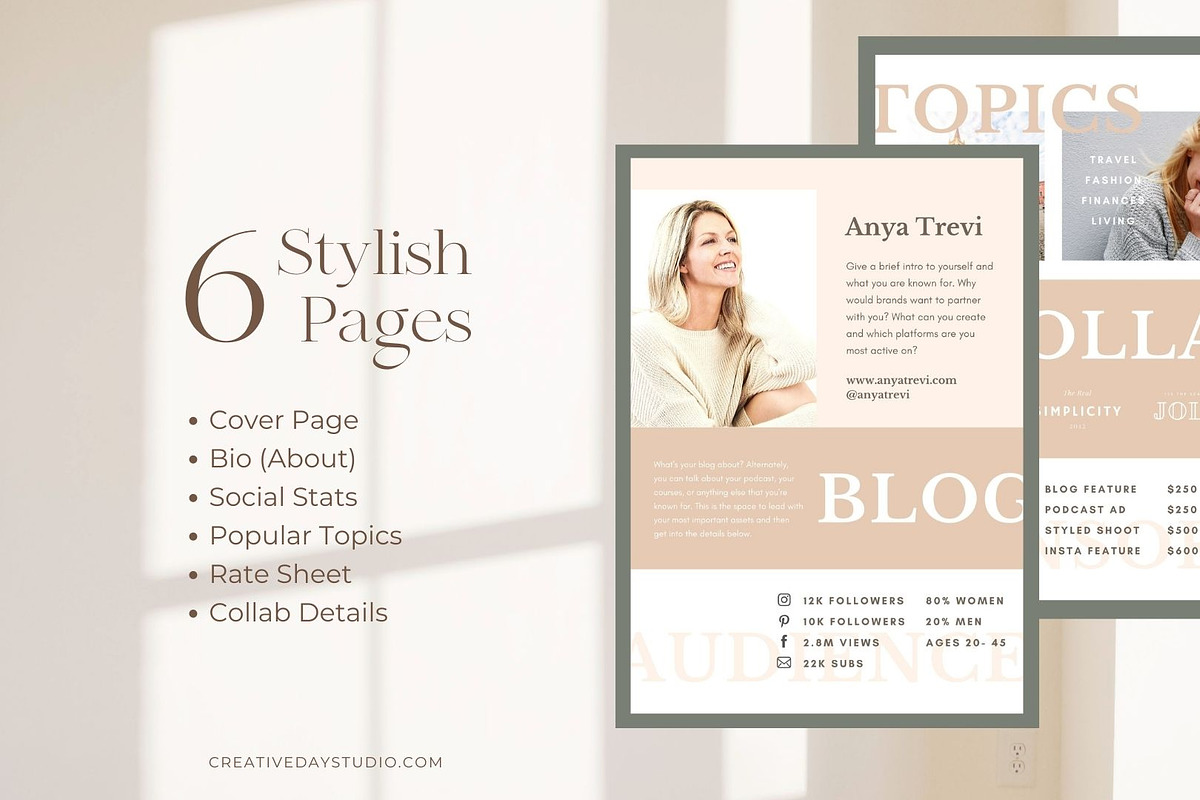 Anya Media Kit Canva Template, a Presentation Template by Creative Day (Photo 3 of 5)