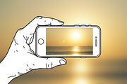 Hand Holding Mobile Phone, an Illustration by Rekanice (Thumbnail 2 of 4)