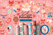 Vintage Valentine Vector Collection, a Decorative Illustration by NataKa (Thumbnail 1 of 10)