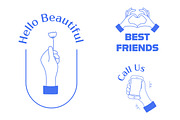 Vector Hand Illustrations, an Illustration by aivos (Thumbnail 3 of 3)