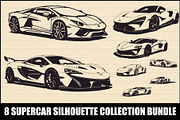 Supercar Silhouette Bundle, an Illustration by Designs_River (Thumbnail 1 of 9)