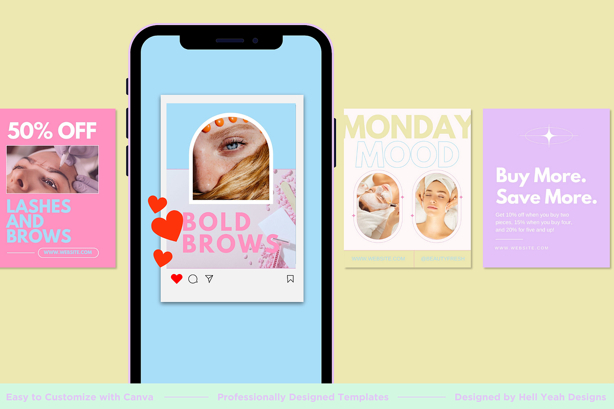 Pretty Pop Instagram Templates Pack, a Social Media Template by HellYeahDesigns (Photo 6 of 9)