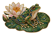 Beaded Frog & Lily Pad PNG, an Object Graphic by The Edit (Thumbnail 1 of 3)