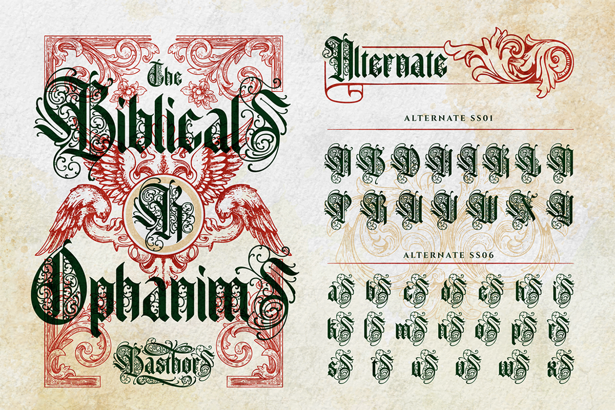 Basthor, a Blackletter Font by Burntilldead (Photo 6 of 12)
