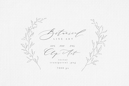 Botanical line art garland