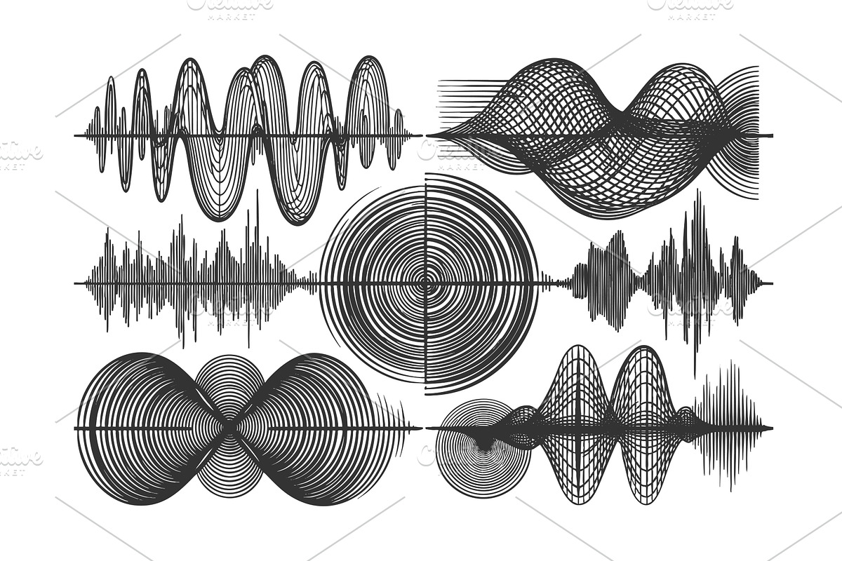 Abstract Sound Wave and Frequency, an Illustration by AlexArt