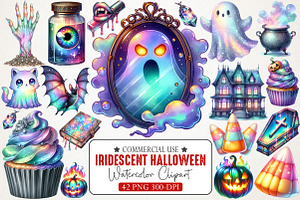 Iridescent Halloween Bundle, an Illustration by RobertsArt