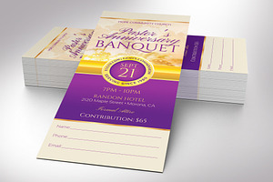 Clergy Banquet Ticket Canva Template