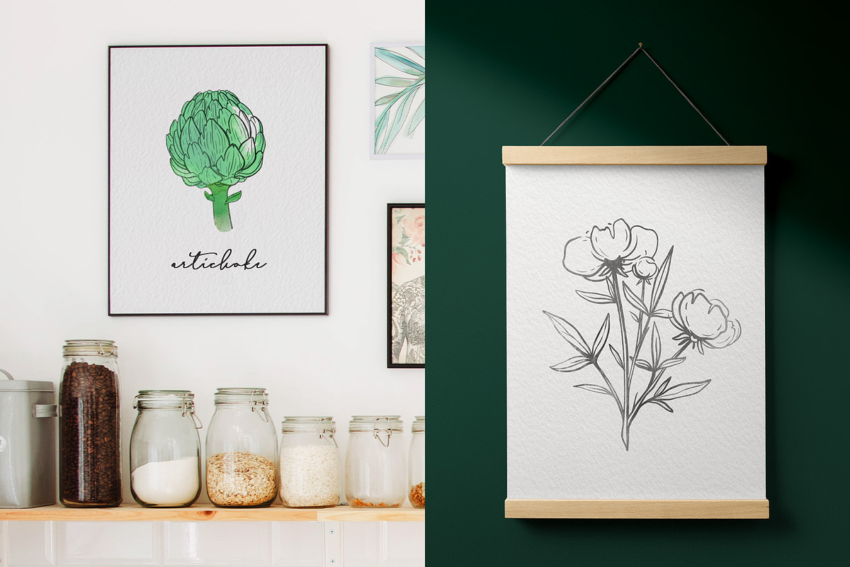 Floral clipart and monograms, vector, an Illustration by harmonia_green_art (Photo 9 of 16)