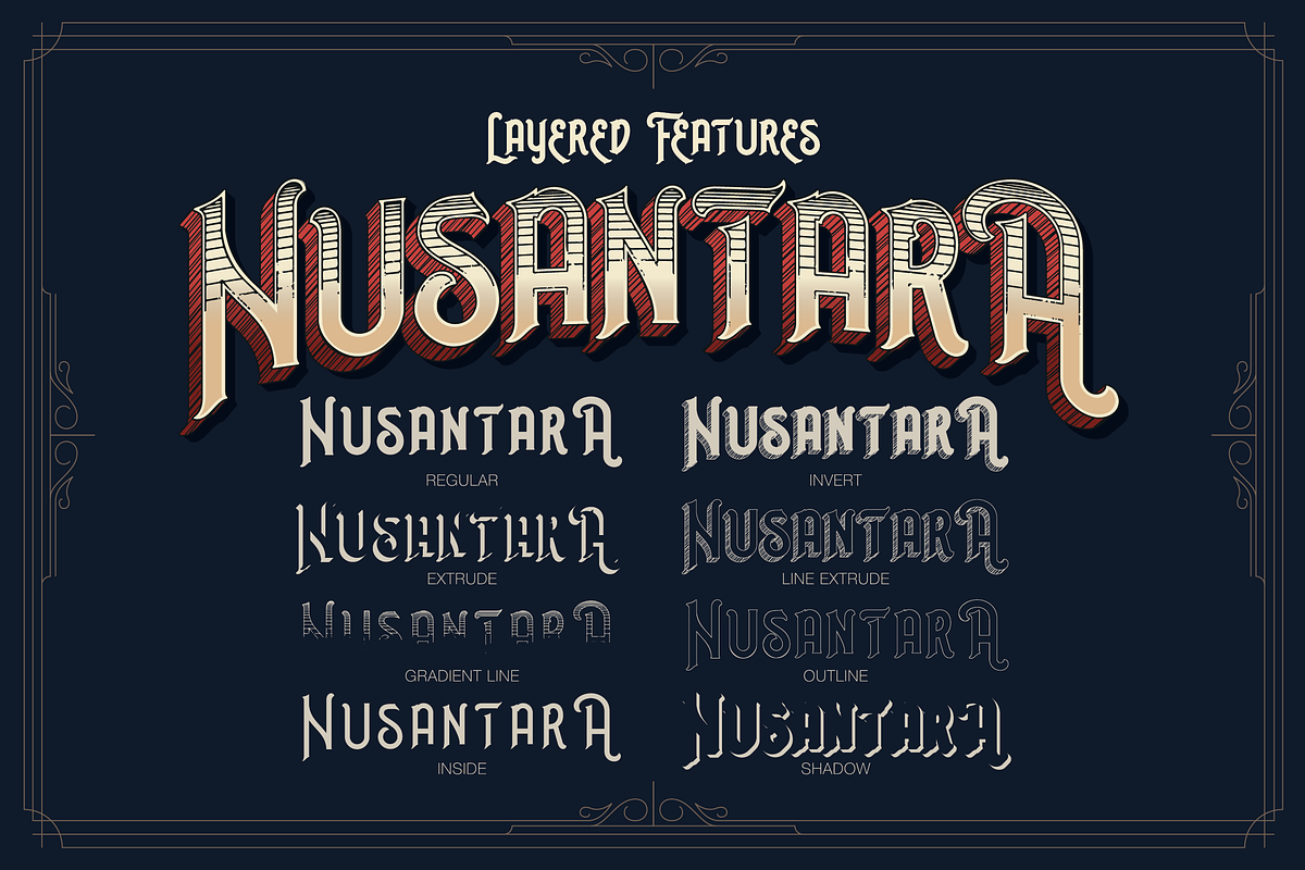 Nusantara Layered Typeface preview 4