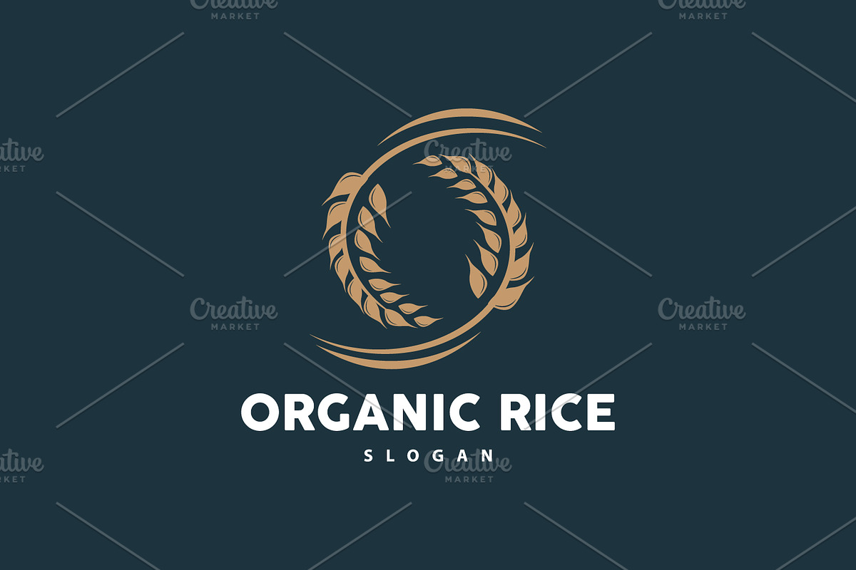 Wheat Grain Rice Logo, Simple Design, a Branding & Logo Template by Maylianaw28