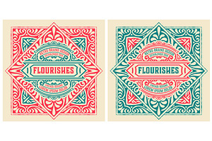 Old label with floral details, a Flyer Template by OneVectorStock