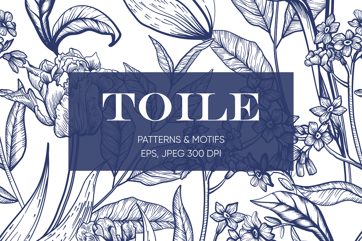 Toile Fleurie, Pattern & Motifs, a Pattern Graphic by lukodje (Photo 1 of 10)