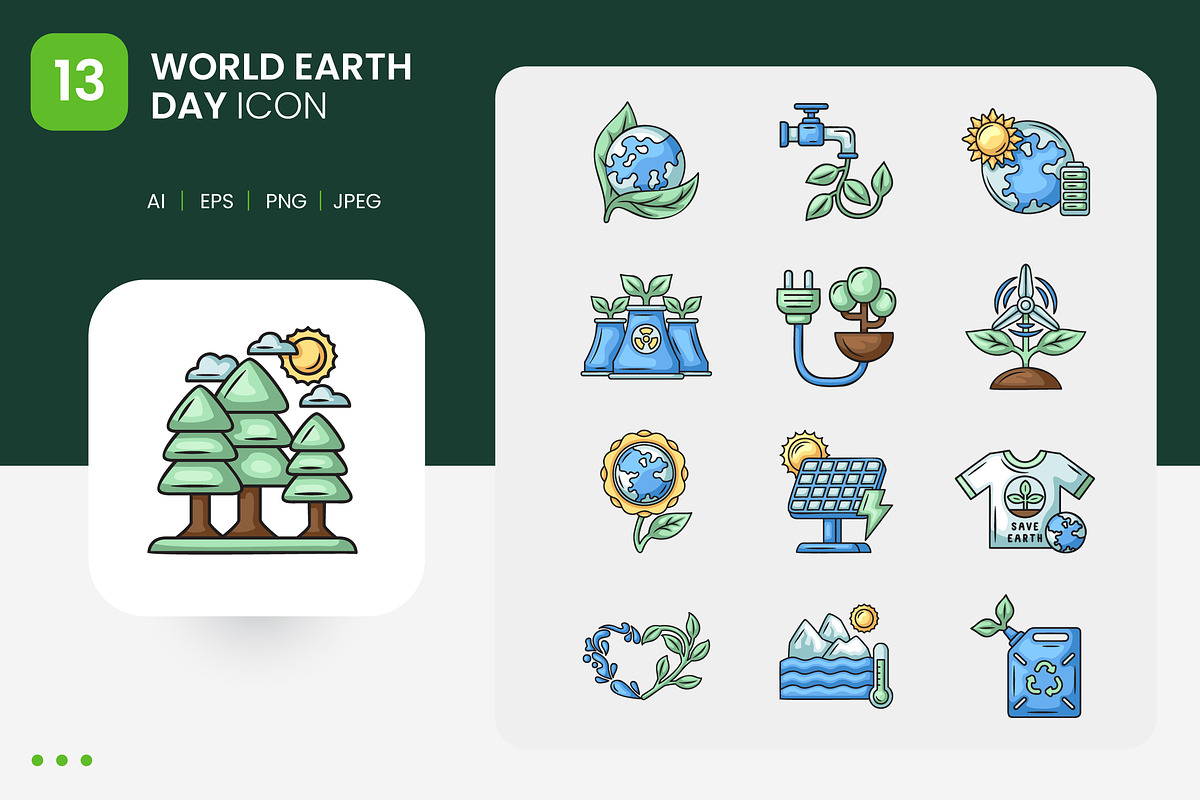 World Earth Day Icon Set, a Duotone Icon by shin_std