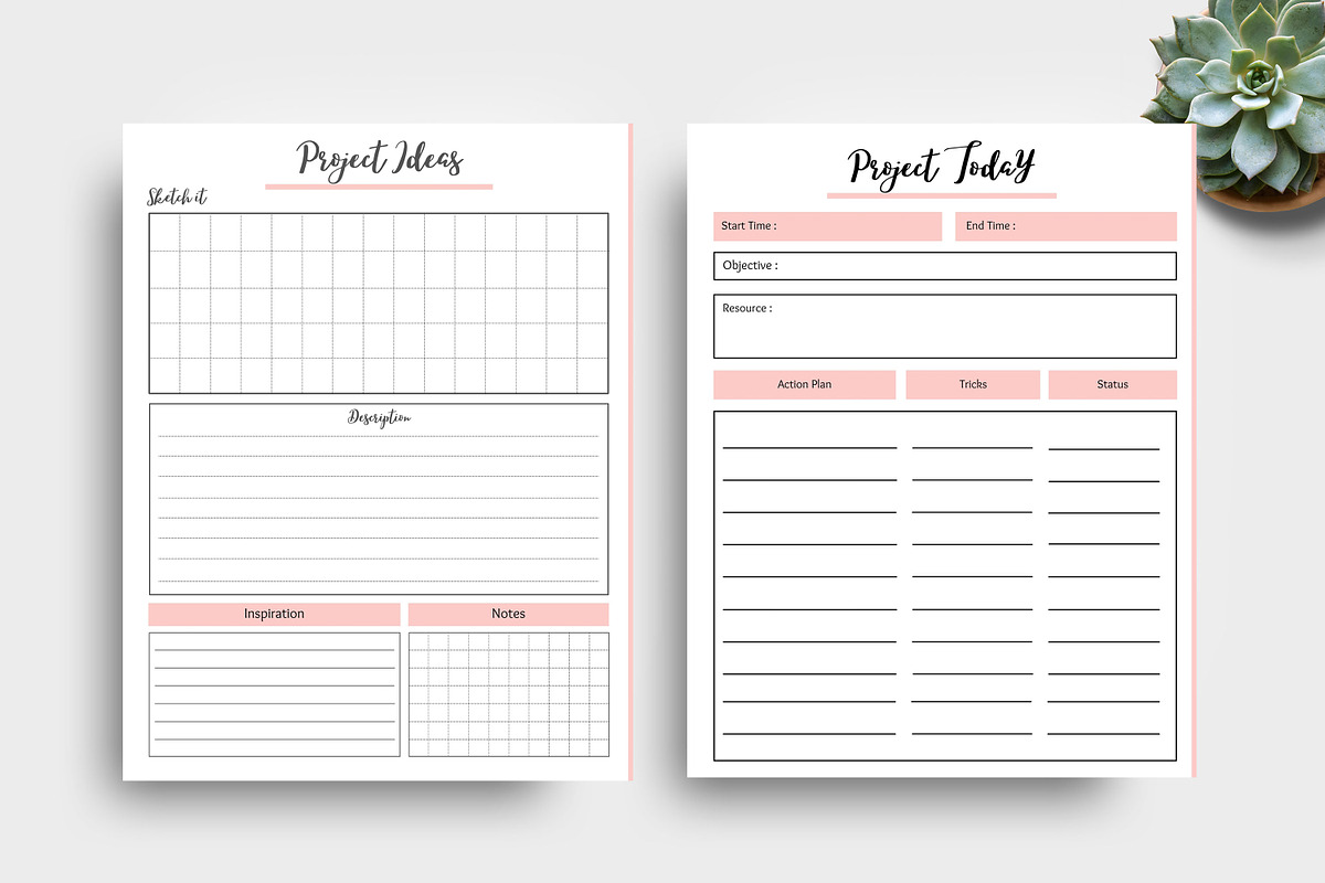 Editable Canva Project Planner Templ, a Stationery Template by Ultimate ...