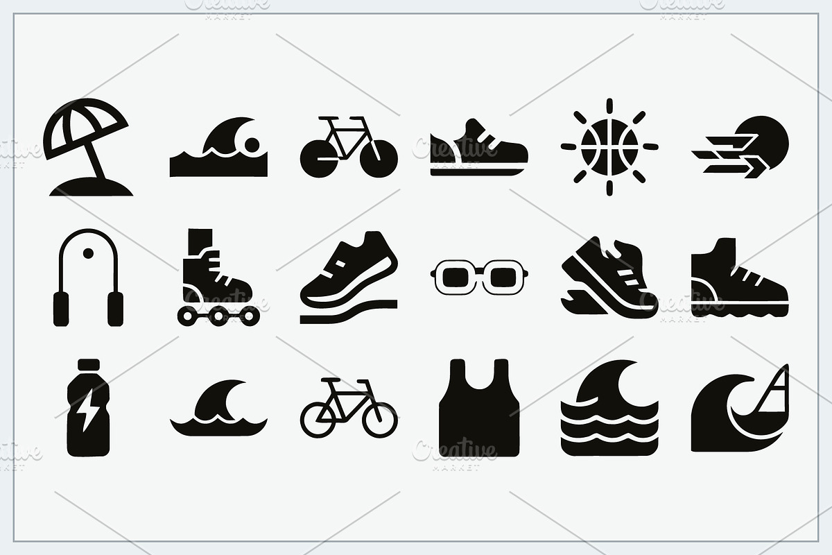Sports Fitness Icons Logo, a Solid Icon by Vectorium Studio (Photo 9 of 16)