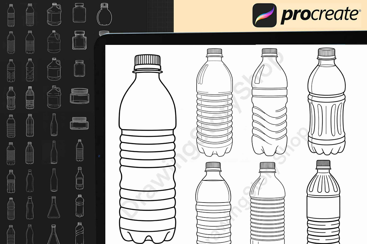 100 Procreate Bottle Brush Stamps, a Brush Add-On by DrawingStoryShop (Photo 4 of 6)