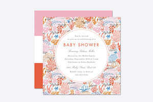 Coral Reef Baby Shower Template