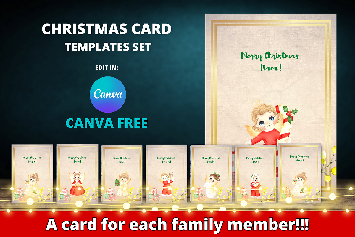 Christmas Card Templates Canva Set, a Card Template by Ellis Art (Photo 1 of 5)