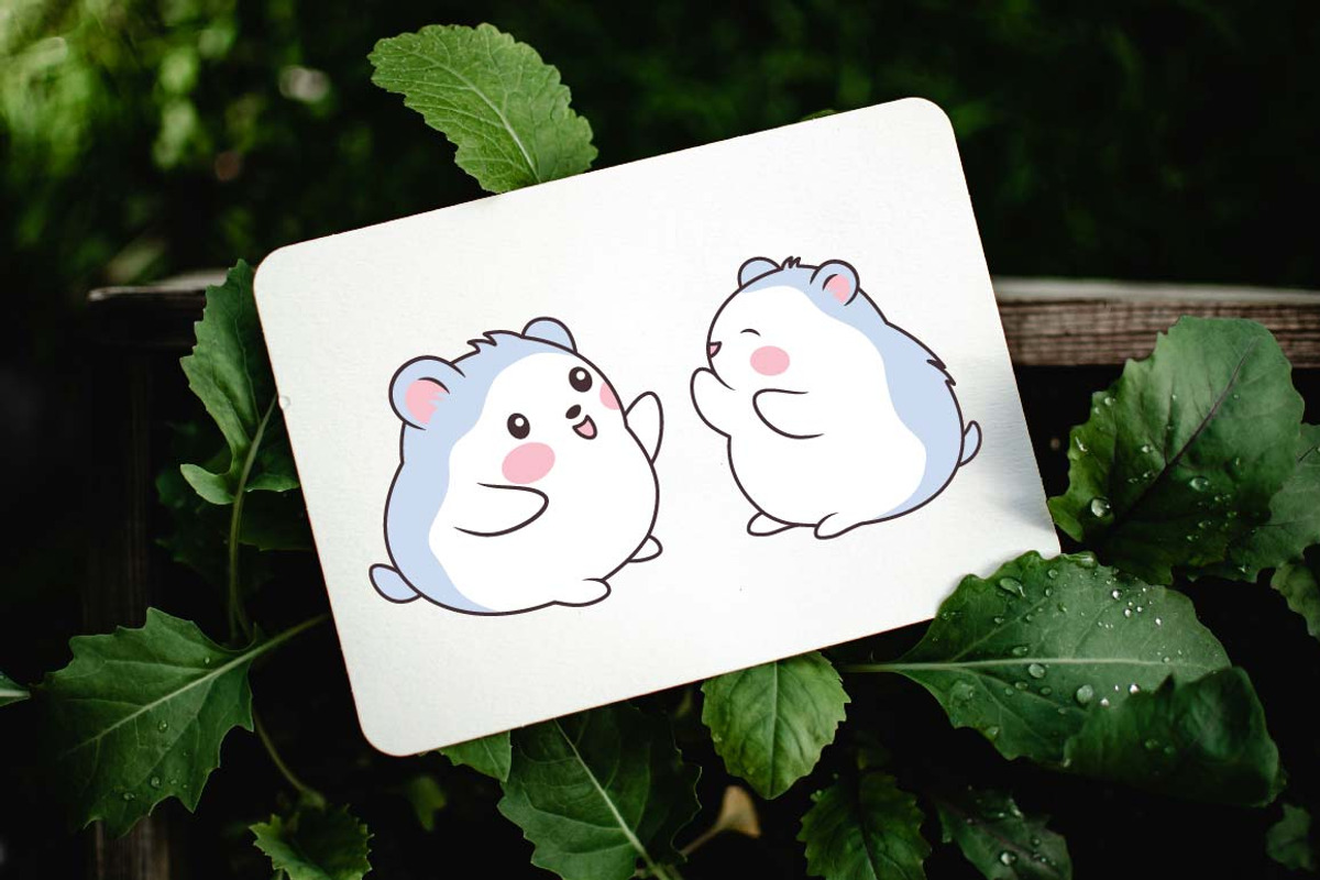 16 Cute Blue Hamster Mouse Character, an Animal Illustration by jongcreative (Photo 4 of 6)