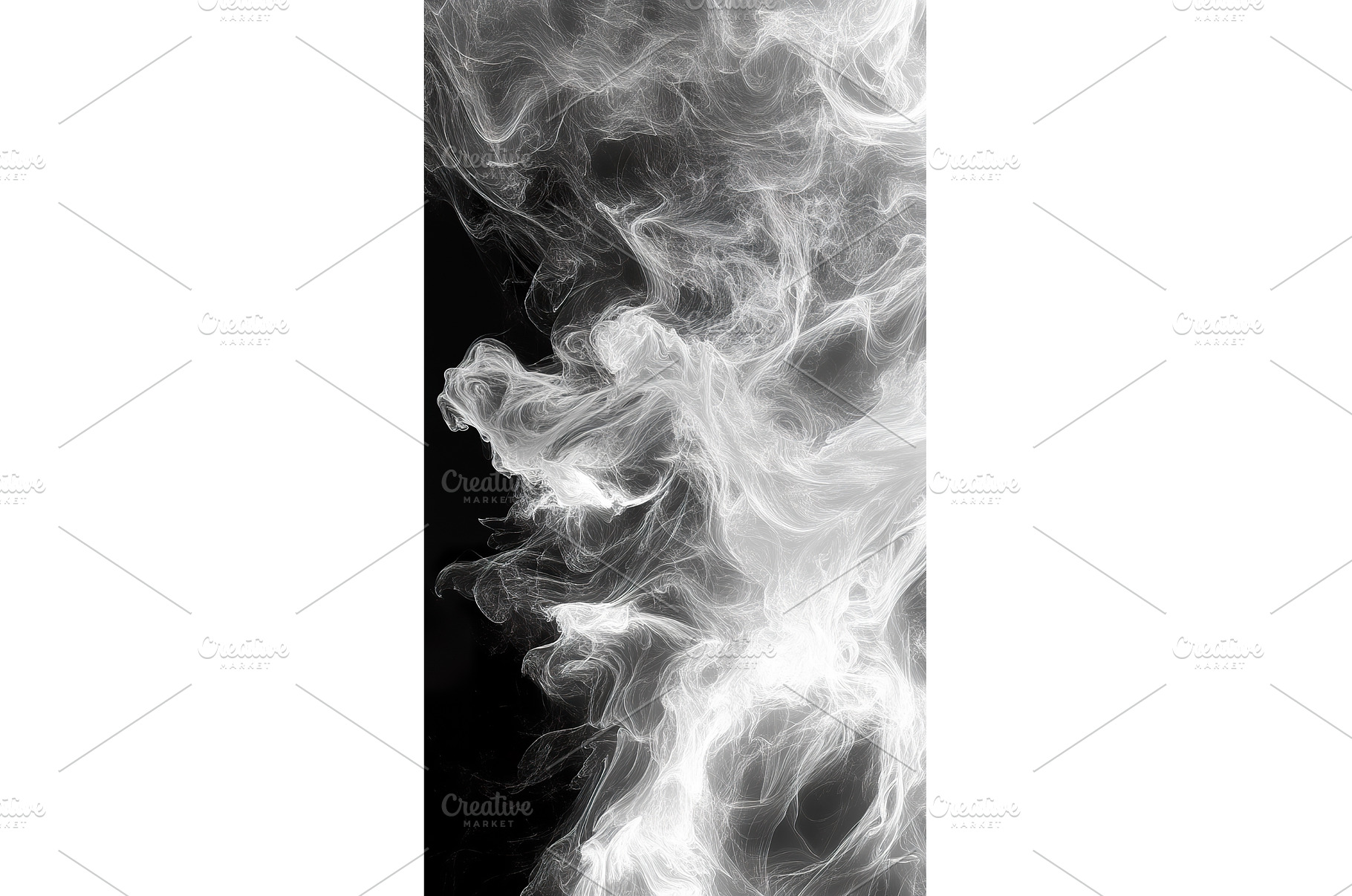 Ethereal white smoke swirling on, an Abstract Photo by Lermont51