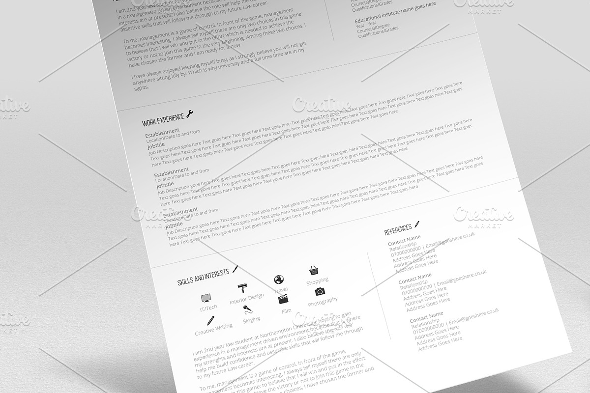 The Professional CV (PSD + WORD DOC), a Resume Template by Valeur Design (Photo 3 of 5)