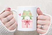 Watercolor Cute Frog Valentines Clip, an Illustration by Sublimation Artist (Thumbnail 5 of 6)