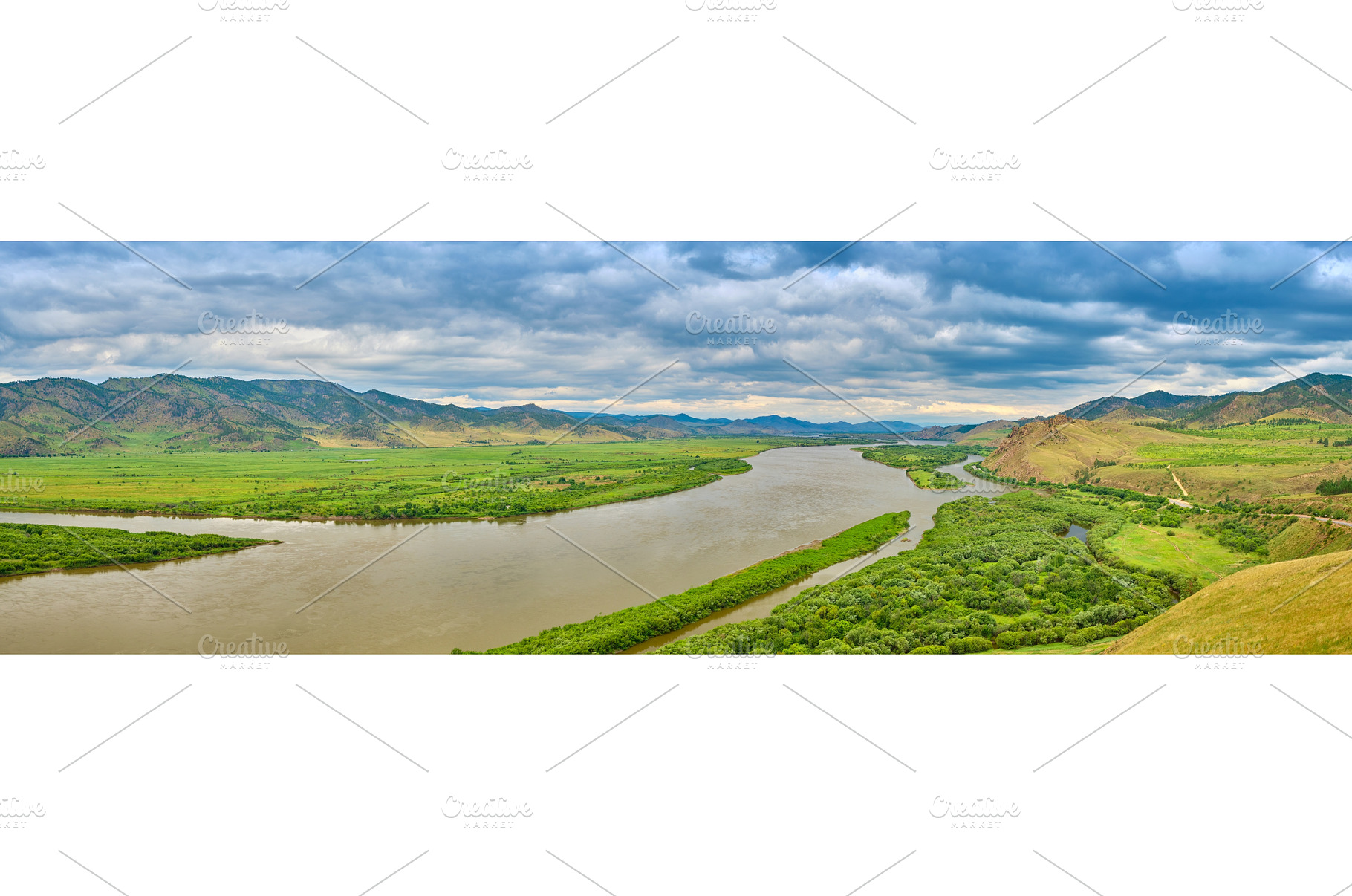 View of the Selenga River from Mount, an Architecture Photo by PhotoXab