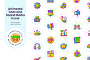 Animated Chat and Social Media Icons, an Emoji Icon by Creative Stall (Thumbnail 1 of 4)