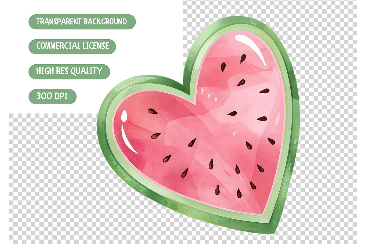 Pink Watermelon Clipart Bundle, an Illustration by TatiMockup (Photo 4 of 4)