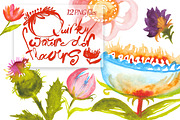 Quirky watercolor flowers, an Object Graphic by SweetRenieDesigns (Thumbnail 4 of 4)