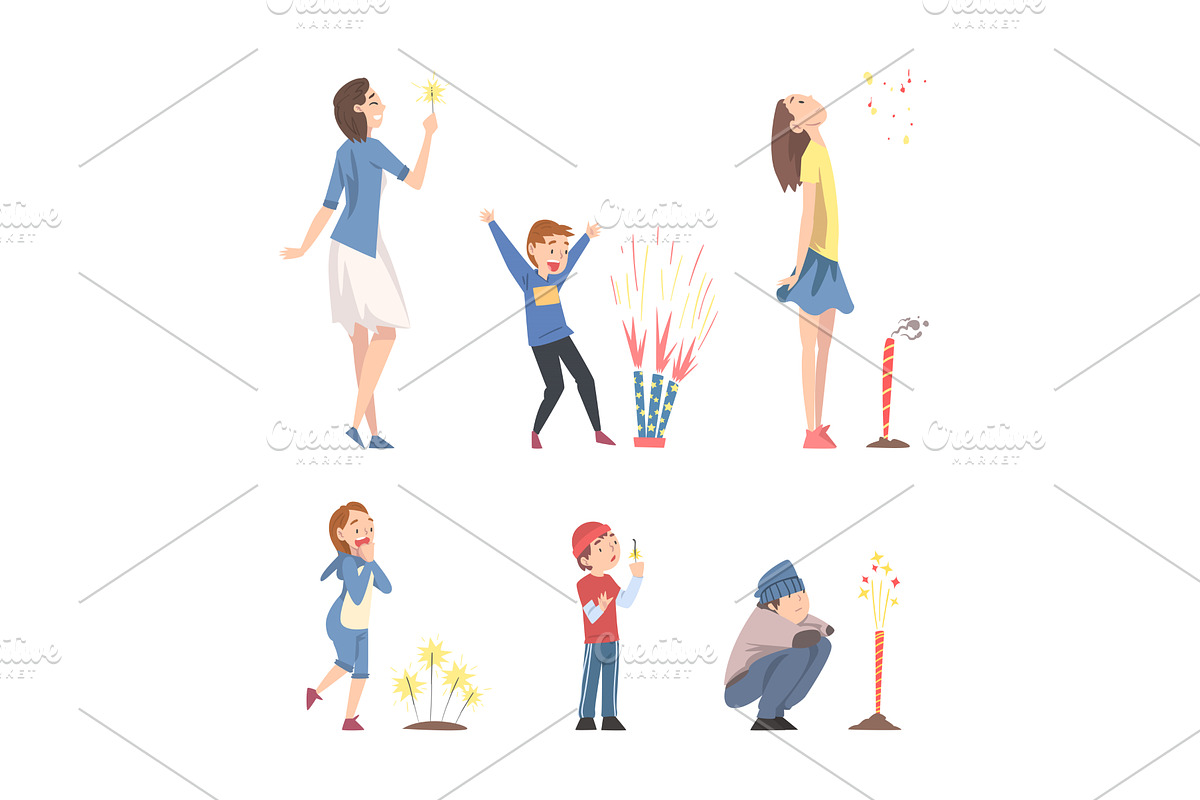 Happy People Characters with, a Person Illustration by TopVectors