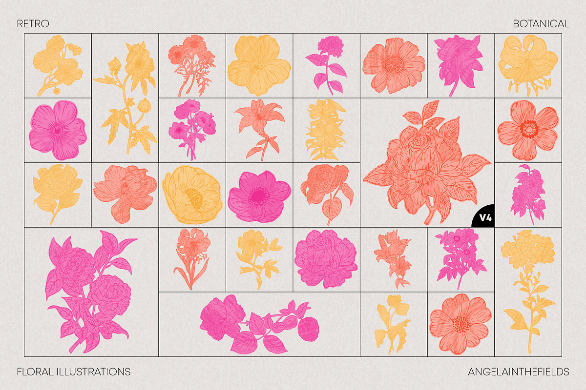 Flora Romantica Vector Florals, an Object Graphic by angelainthefields (Photo 2 of 12)