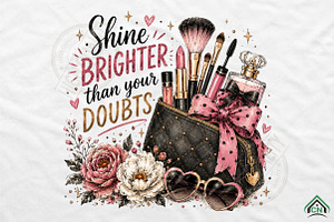 Beauty Makeup Clipart Shine Brighter, a Seasonal Illustration by Craft Nest