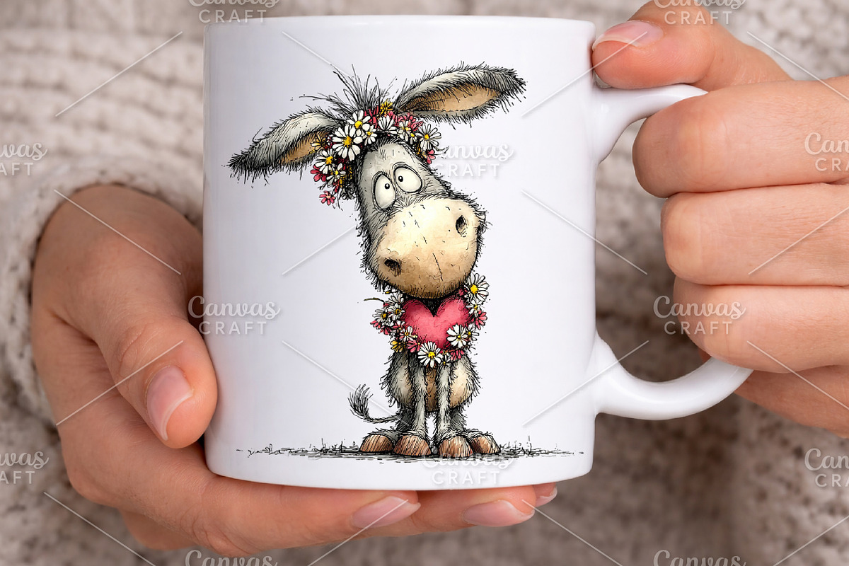 Whimsical Spring Donkey Clipart PNG, an Illustration by Canvas Craft (Photo 7 of 7)