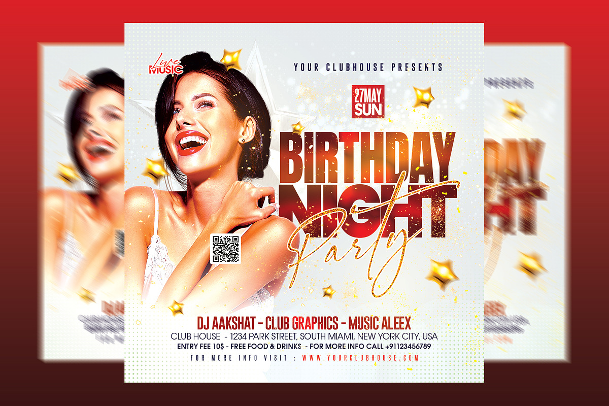 Birthday Night Party, a Flyer Template by MithilaCreation (Photo 2 of 7)