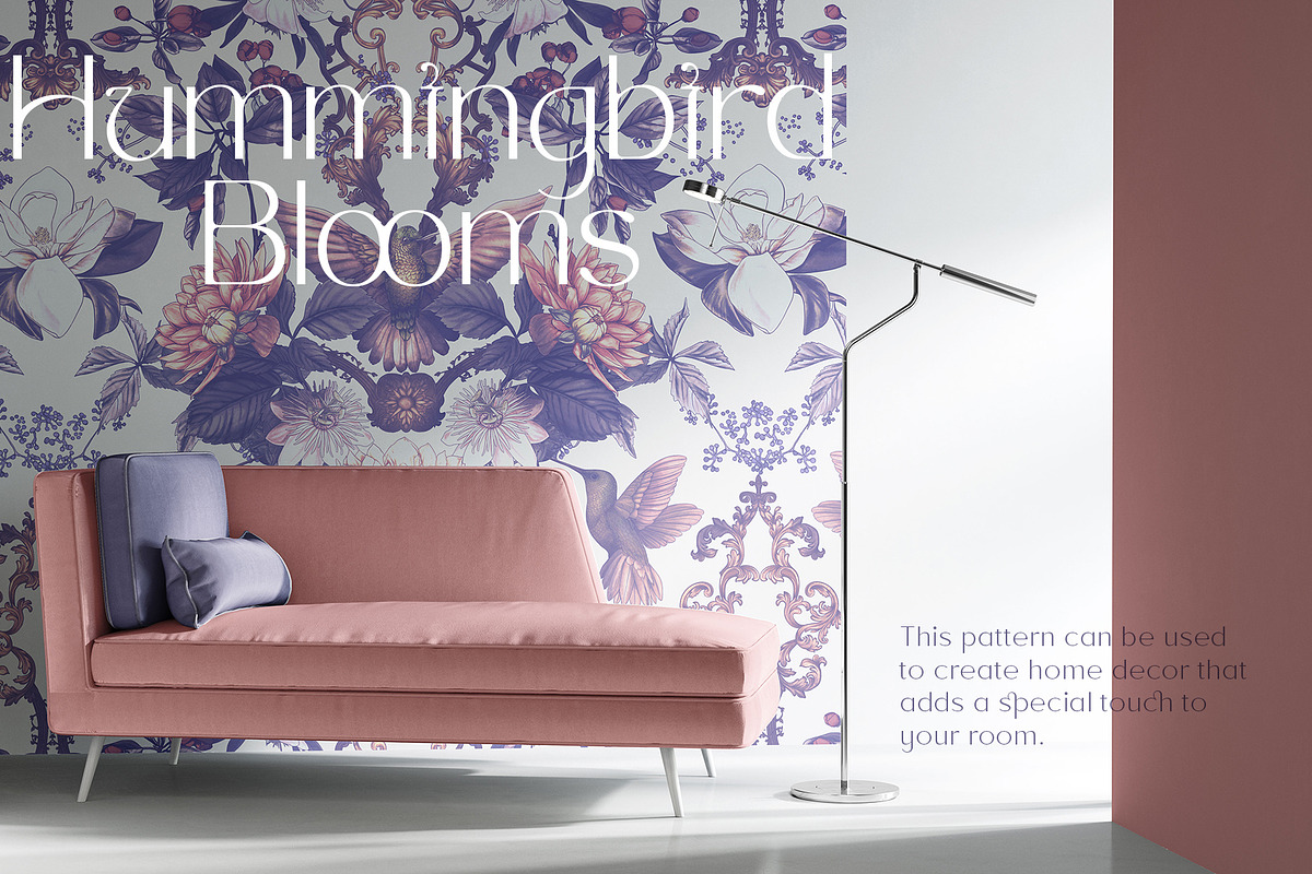 Seamless patterns Hummingbird Blooms, a Pattern Graphic by Yana Dobrik (Photo 6 of 14)