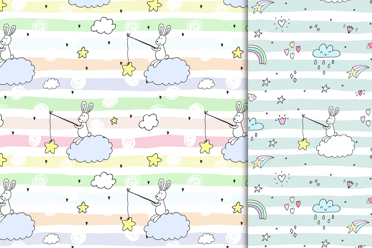 Cute rabbits patterns colection!, a Pattern Graphic by Irene_Boiko_ART (Photo 3 of 21)