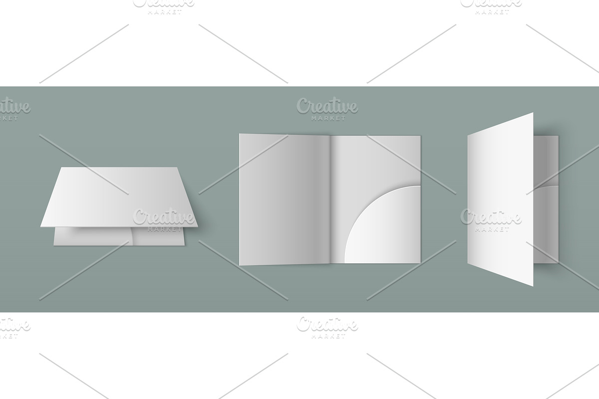 White paper folder mockup with, a Person Illustration by art PVP - market