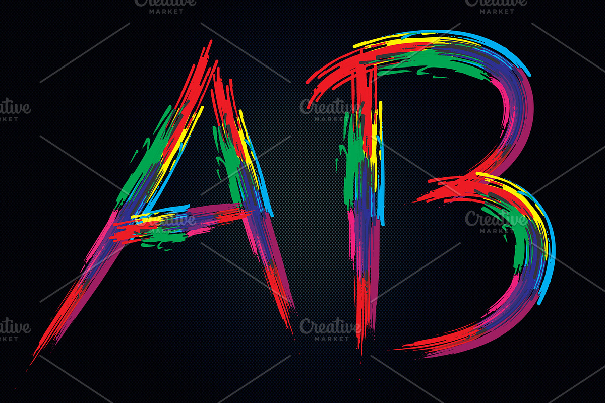 Colorful Brushy Font Rainbow Font 2 preview 2