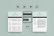 Pastel Blue Resume / Card Template, a Resume Template by MH Design Template (Thumbnail 4 of 4)