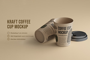 Kraft Coffee Cup Mockup