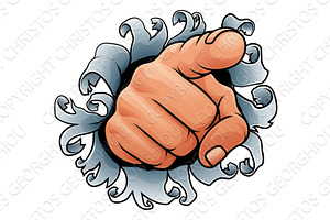 Want You Pointing Finger Cartoon, a Person Illustration by Christos Georghiou