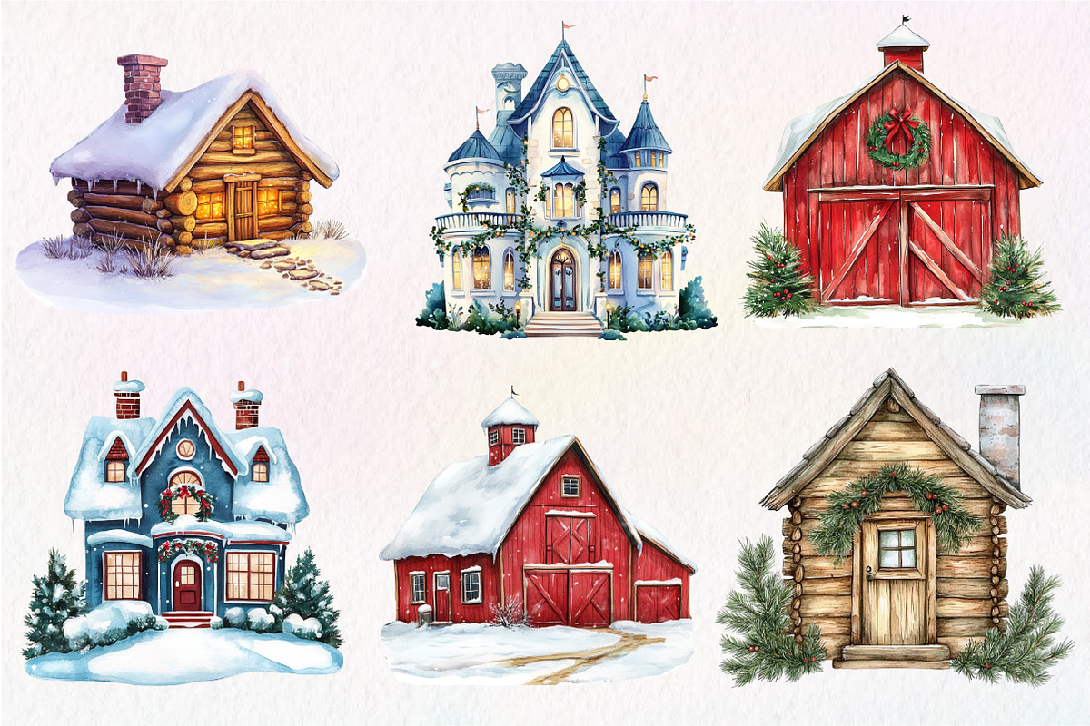 Christmas Winter Residence Clipart, an Illustration by Dream Creation (Photo 4 of 6)