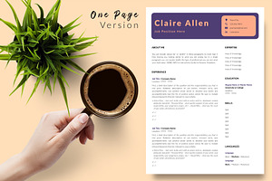 Creative Resume Design / CV - Claire