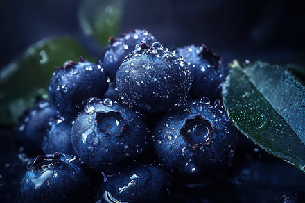 Fresh bunches of ripe blueberries, a Photo by Pavel_design