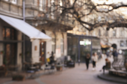 Blurred photo of beautiful city in autumn day, a Holiday Photo by AtlasStudio